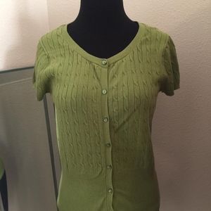 Merona Button Up Sweater Green Size L